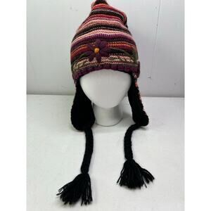 Manalpaca Unisex Peruvian Baby Alpaca Boho Hat Chullo with Earflaps NWT